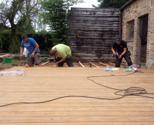 pose de lamelles en bois