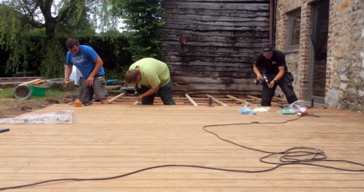 pose de lamelles en bois